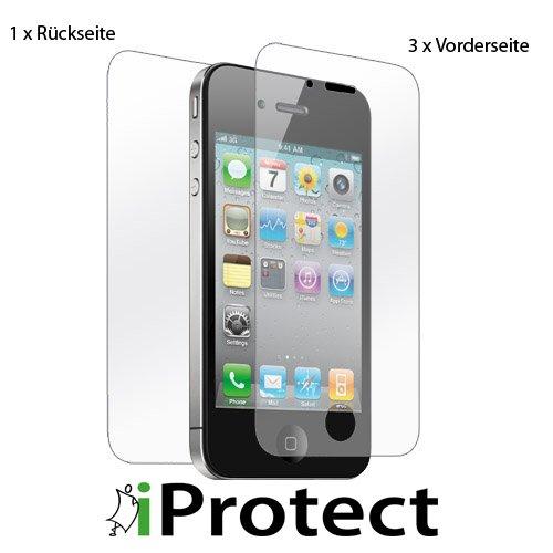 iprotect ORIGINAL iPhone 4 CrystalClear 3 x VORDERseite + 1 x