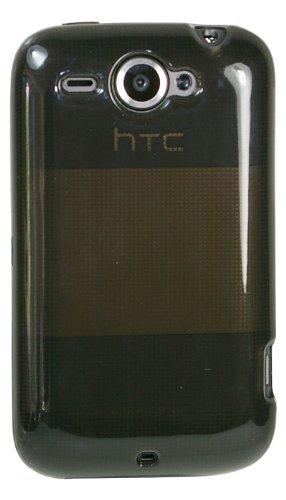 mumbi Silikon Skin HTC Wildfire Tasche - transparent schwarz /